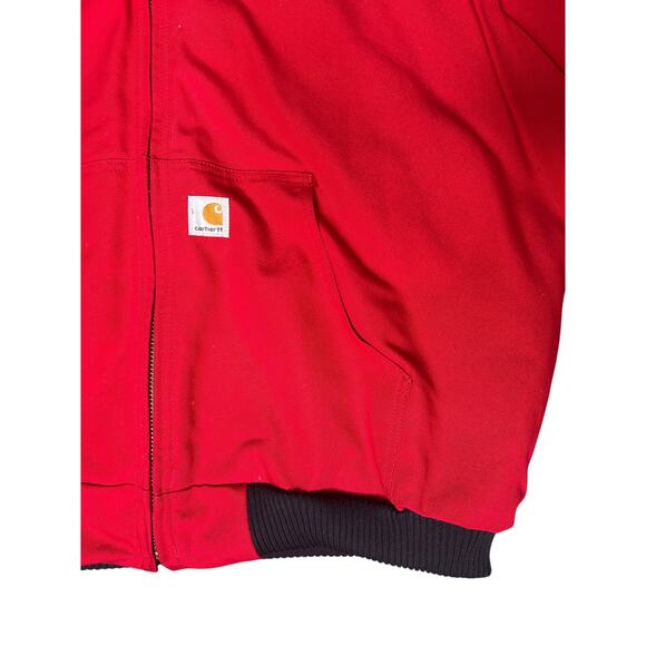 Vintage Carhartt Red Duck Canvas Hooded Jacket Coat - Picture 4 of 6